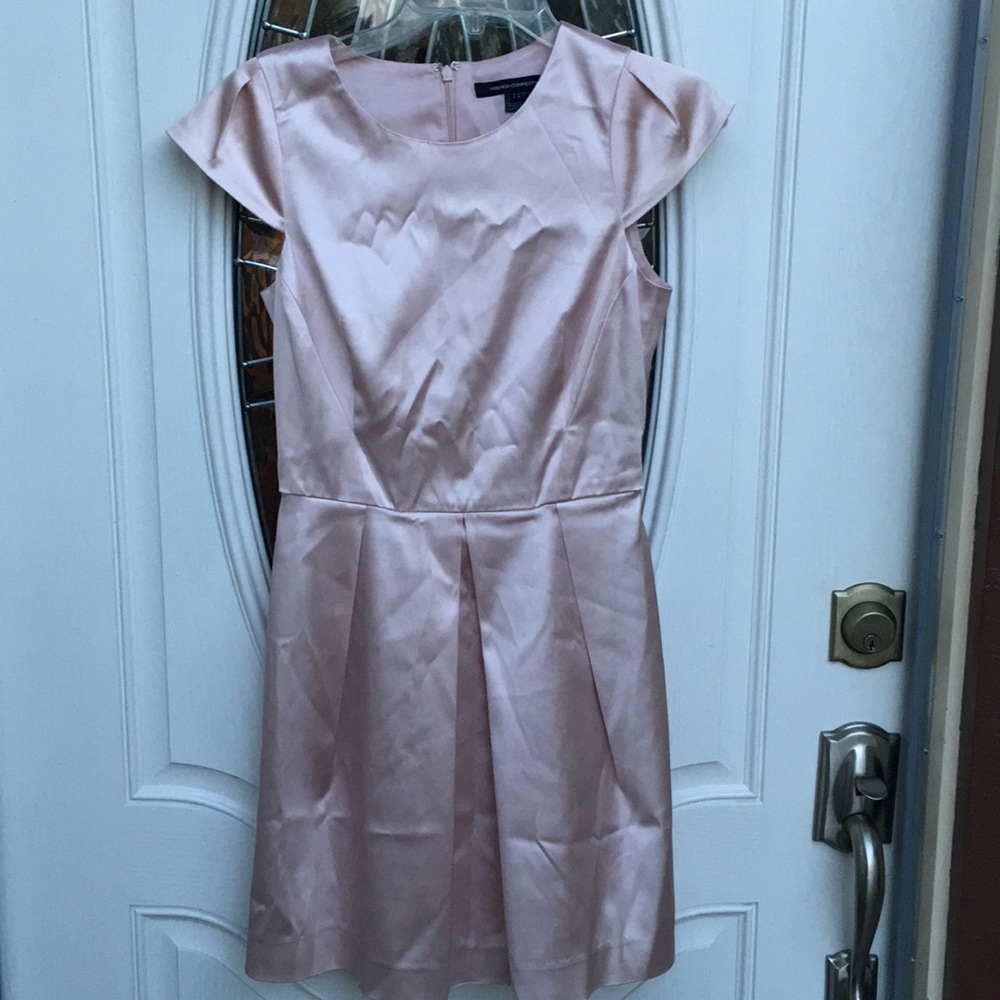 French connection silk baby pink dress